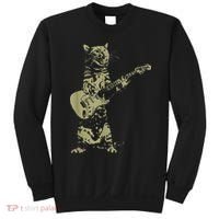 Cat Playing Acoustic Guitar Cool Musician Guitarist Sweatshirt thumb 0