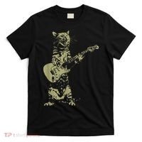 Cat Playing Acoustic Guitar Cool Musician Guitarist T-Shirt thumb 0