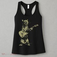 Cat Playing Acoustic Guitar Cool Musician Guitarist Women's Tank Top thumb 3
