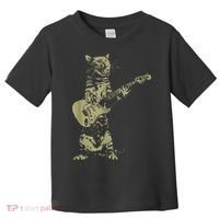 Cat Playing Acoustic Guitar Cool Musician Guitarist Toddler T-Shirt thumb 0