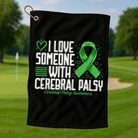 Cerebral Palsy Awareness I Love Someone with Cerebral Palsy Golf Towel thumb 1