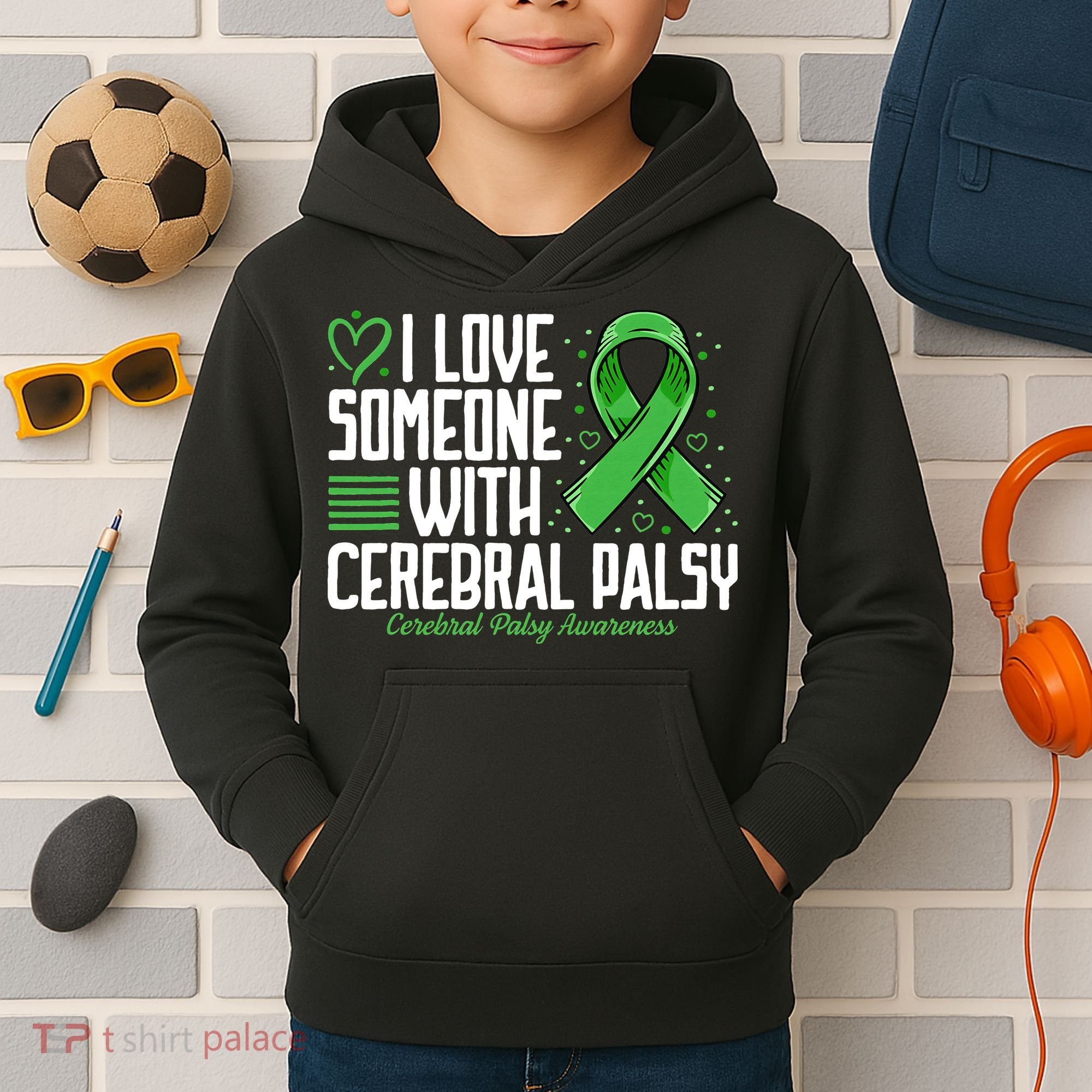 Cerebral Palsy Awareness I Love Someone with Cerebral Palsy Kids Hoodie