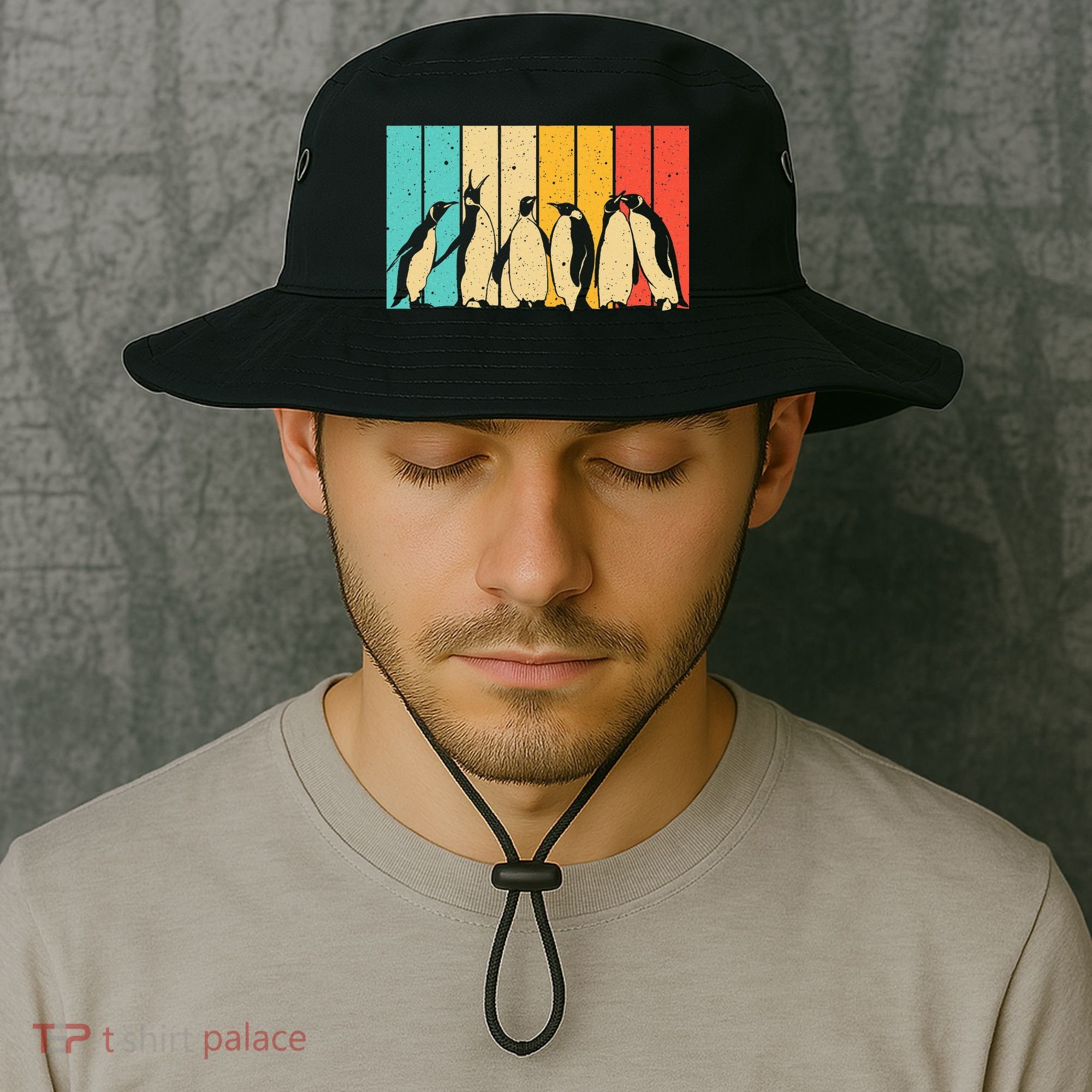 Cute Penguin Art Bird Zoologist Penguin Lovers Bucket Hat