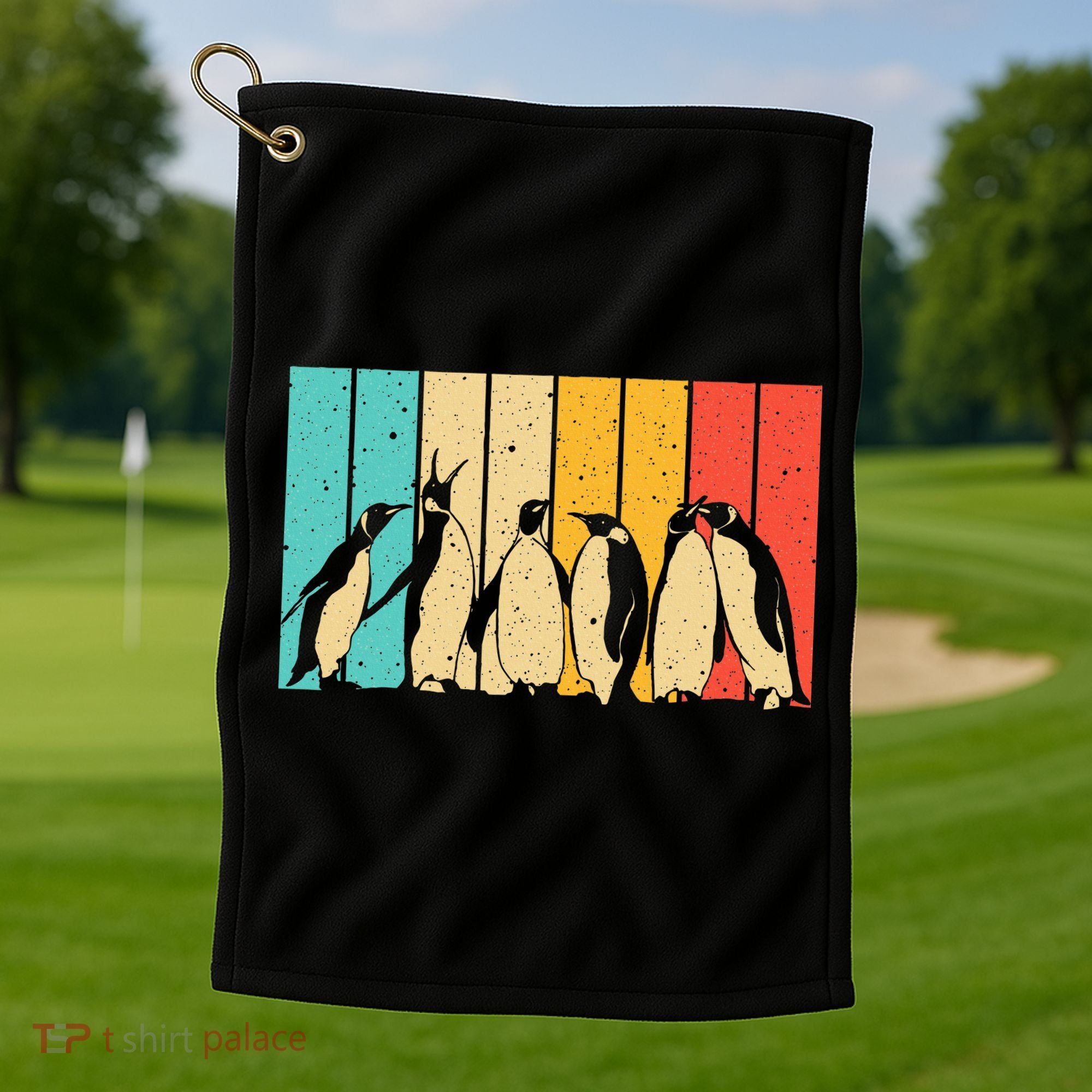 Cute Penguin Art Bird Zoologist Penguin Lovers Golf Towel