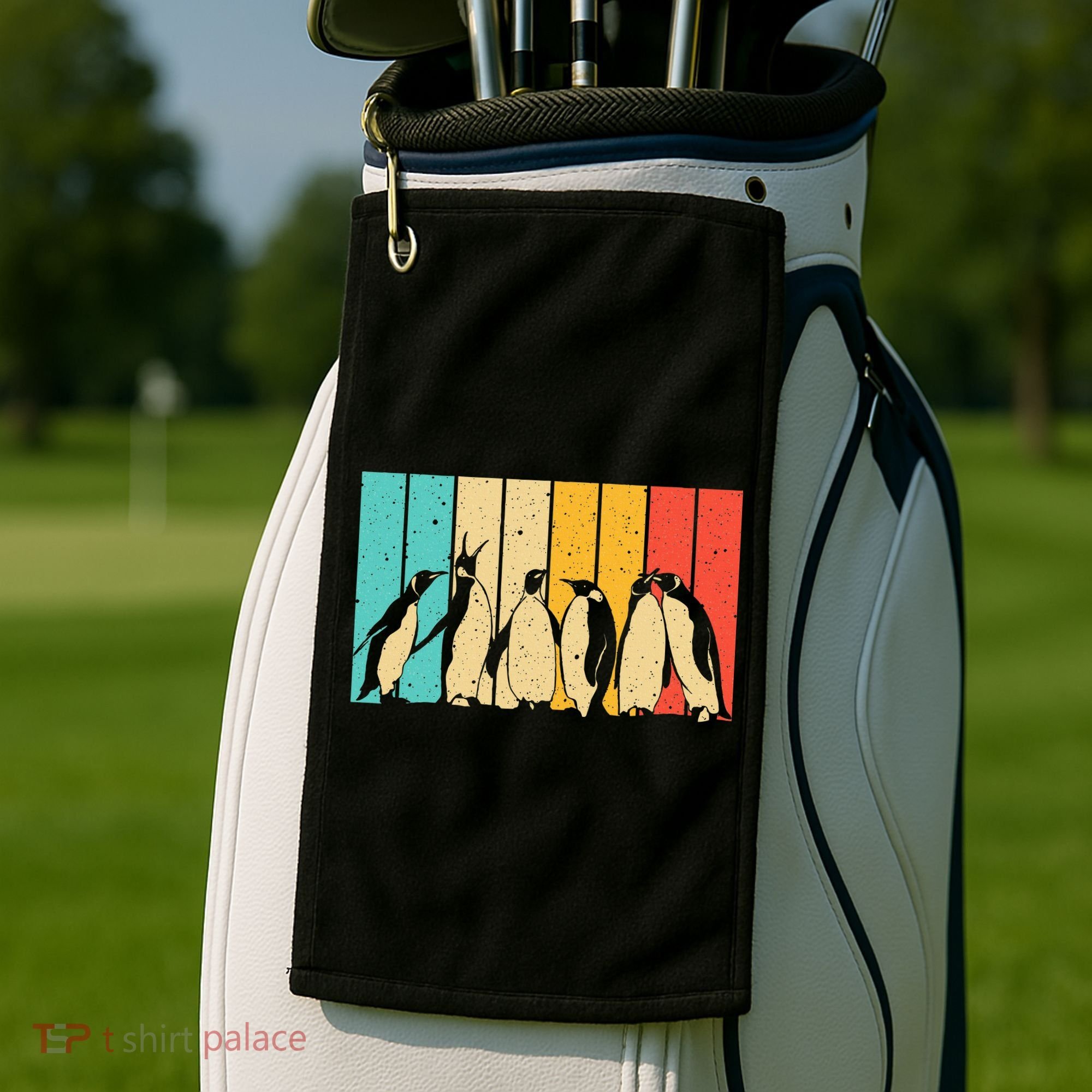 Cute Penguin Art Bird Zoologist Penguin Lovers Golf Towel