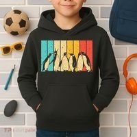 Cute Penguin Art Bird Zoologist Penguin Lovers Kids Hoodie thumb 2