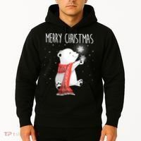 Cute Polar Bear Scarf Merry Christmas Xmas Holidays Gift Hoodie thumb 2
