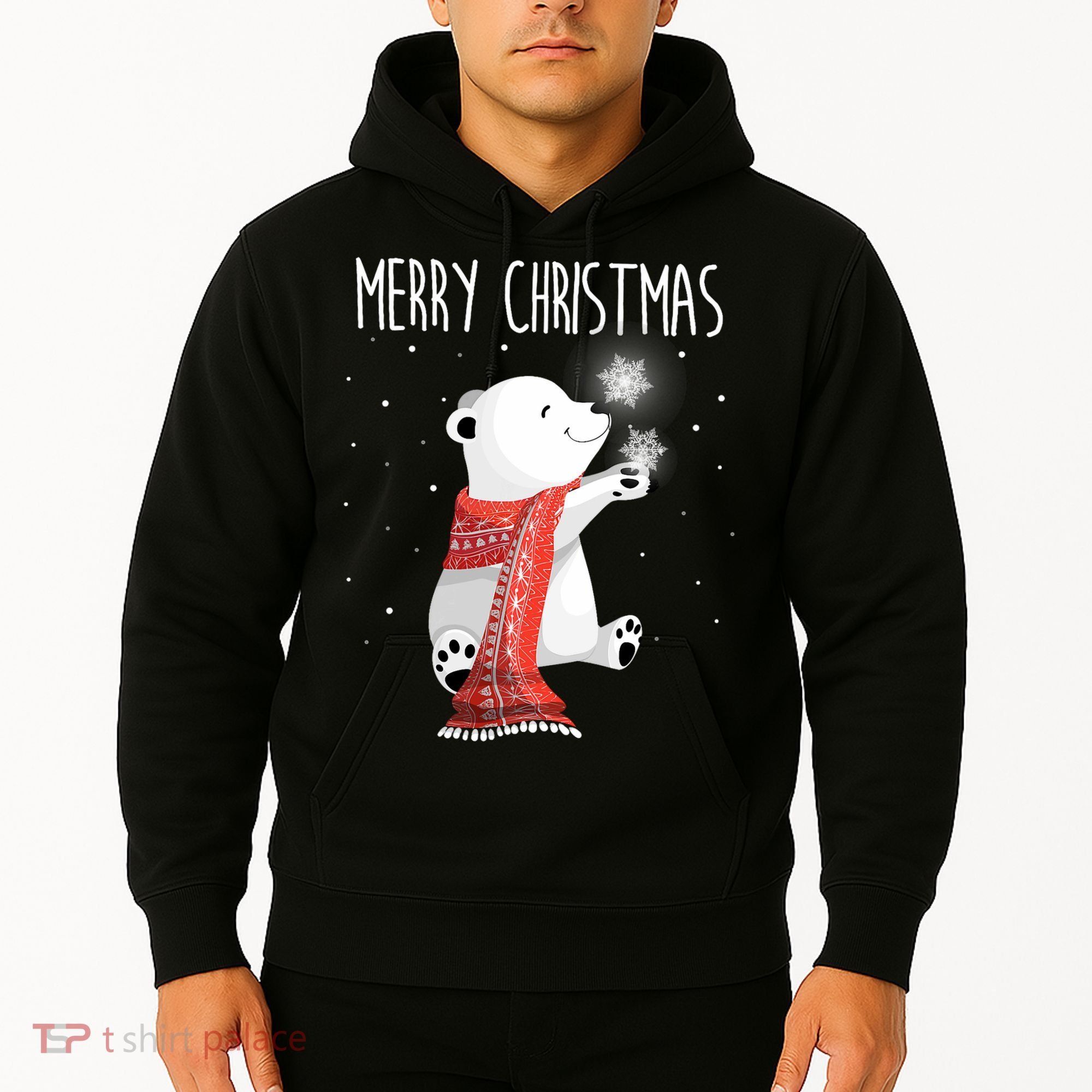 Cute Polar Bear Scarf Merry Christmas Xmas Holidays Gift Hoodie