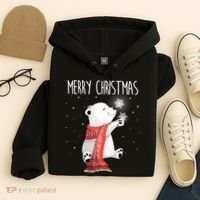 Cute Polar Bear Scarf Merry Christmas Xmas Holidays Gift Hoodie thumb 4