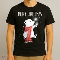 Cute Polar Bear Scarf Merry Christmas Xmas Holidays Gift T-Shirt thumb 3
