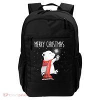 Cute Polar Bear Scarf Merry Christmas Xmas Holidays Gift Backpack thumb 0