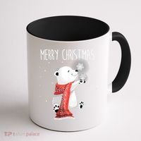 Cute Polar Bear Scarf Merry Christmas Xmas Holidays Gift Coffee Mug thumb 1