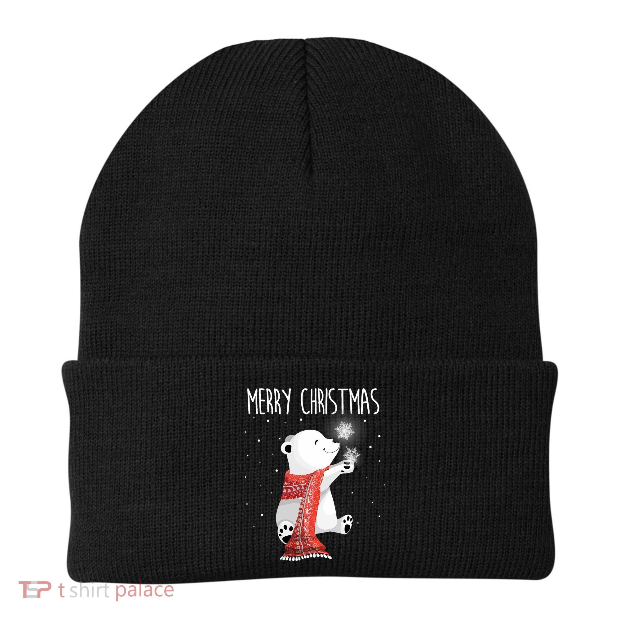 Cute Polar Bear Scarf Merry Christmas Xmas Holidays Gift Beanie