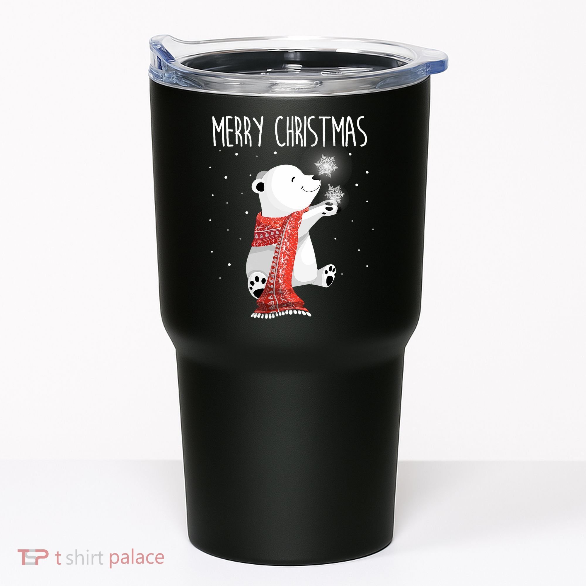 Cute Polar Bear Scarf Merry Christmas Xmas Holidays Gift Tumbler
