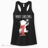 Cute Polar Bear Scarf Merry Christmas Xmas Holidays Gift Women's Tank Top thumb 0