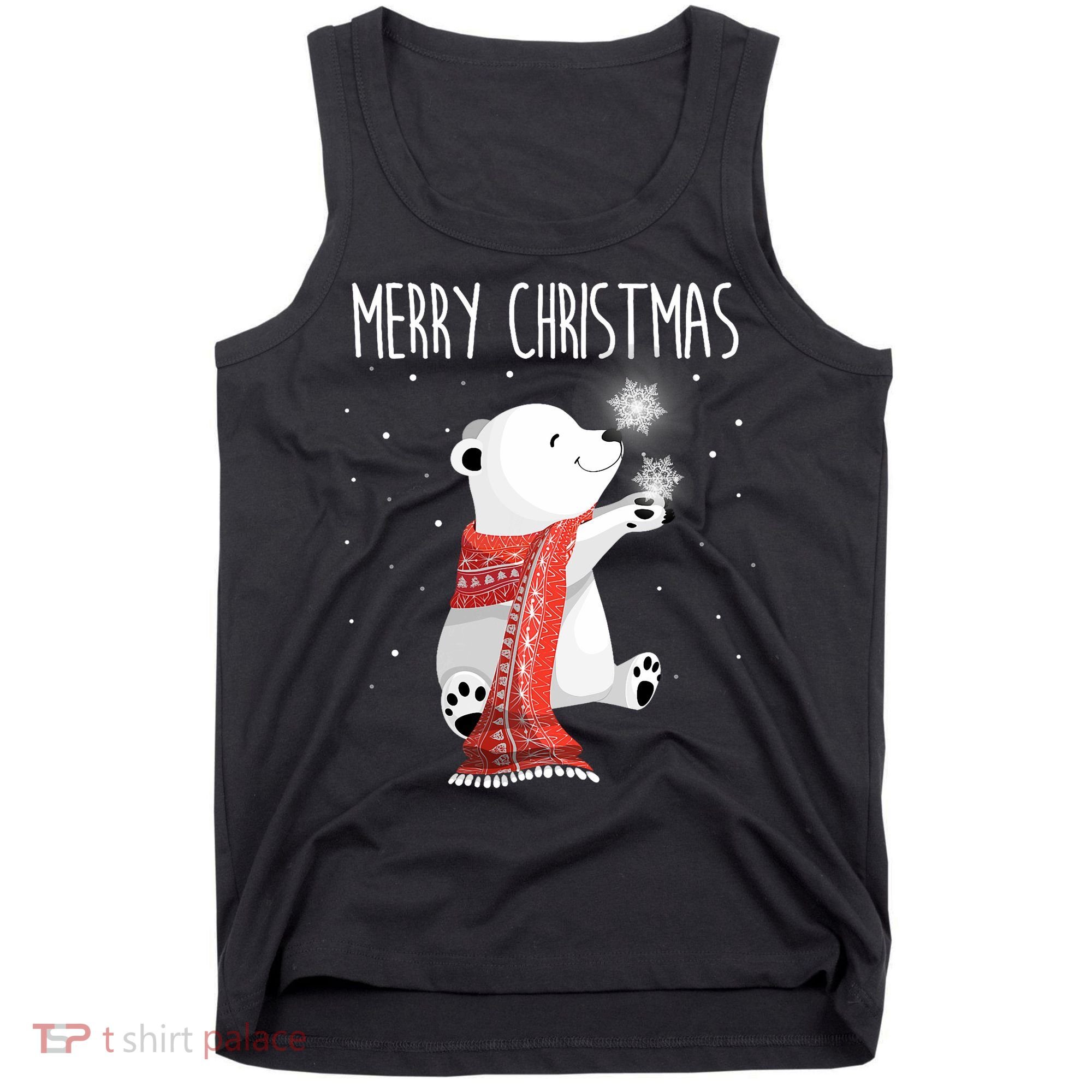 Cute Polar Bear Scarf Merry Christmas Xmas Holidays Gift Tank Top
