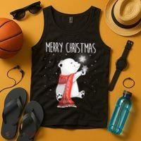 Cute Polar Bear Scarf Merry Christmas Xmas Holidays Gift Tank Top thumb 4