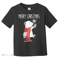 Cute Polar Bear Scarf Merry Christmas Xmas Holidays Gift Toddler T-Shirt thumb 0