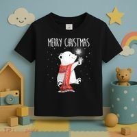 Cute Polar Bear Scarf Merry Christmas Xmas Holidays Gift Toddler T-Shirt thumb 3