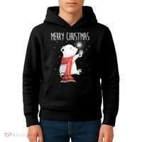 Cute Polar Bear Scarf Merry Christmas Xmas Holidays Gift Kids Hoodie thumb 4