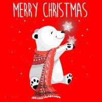 Cute Polar Bear Scarf Merry Christmas Xmas Holidays Gift Santa Hat thumb 1