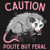 CAUTION POLITE BUT FERAL Funny Opossum Sweatshirt thumb 3