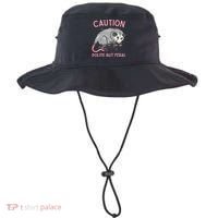 CAUTION POLITE BUT FERAL Funny Opossum Bucket Hat thumb 0