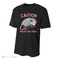 CAUTION POLITE BUT FERAL Funny Opossum Youth Performance Sprint T-Shirt thumb 0
