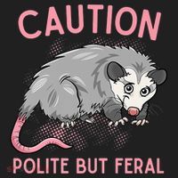 CAUTION POLITE BUT FERAL Funny Opossum Hat thumb 2