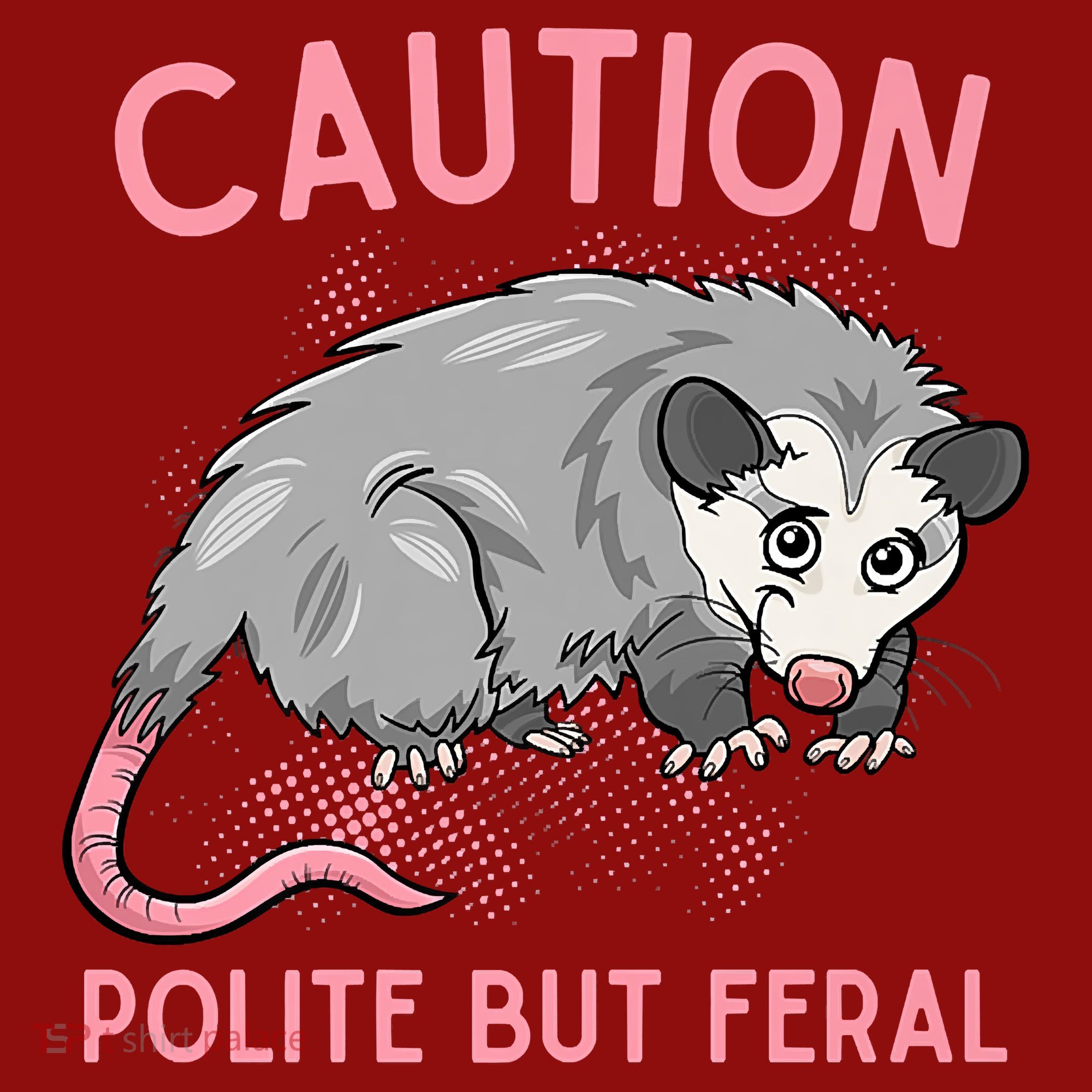 CAUTION POLITE BUT FERAL Funny Opossum Long Sleeve Shirt