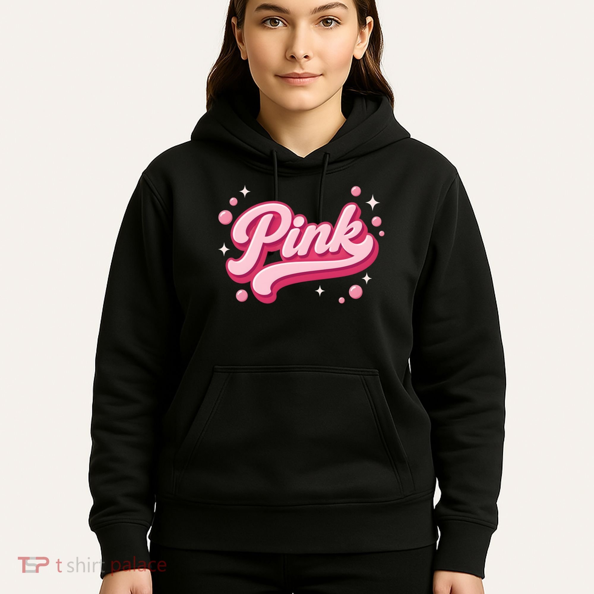 Cute Pink Bubble Logo Hoodie