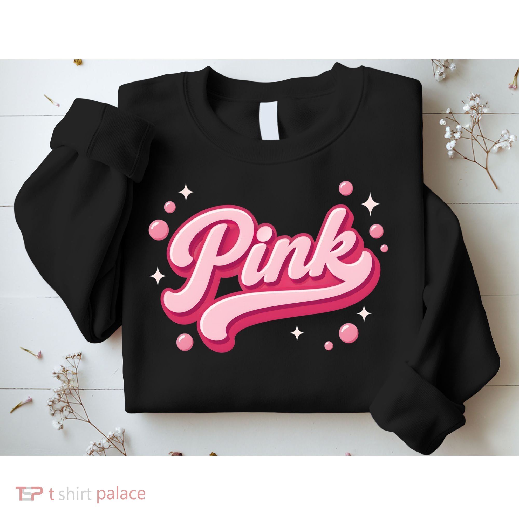 Cute Pink Bubble Logo Sweatshirt