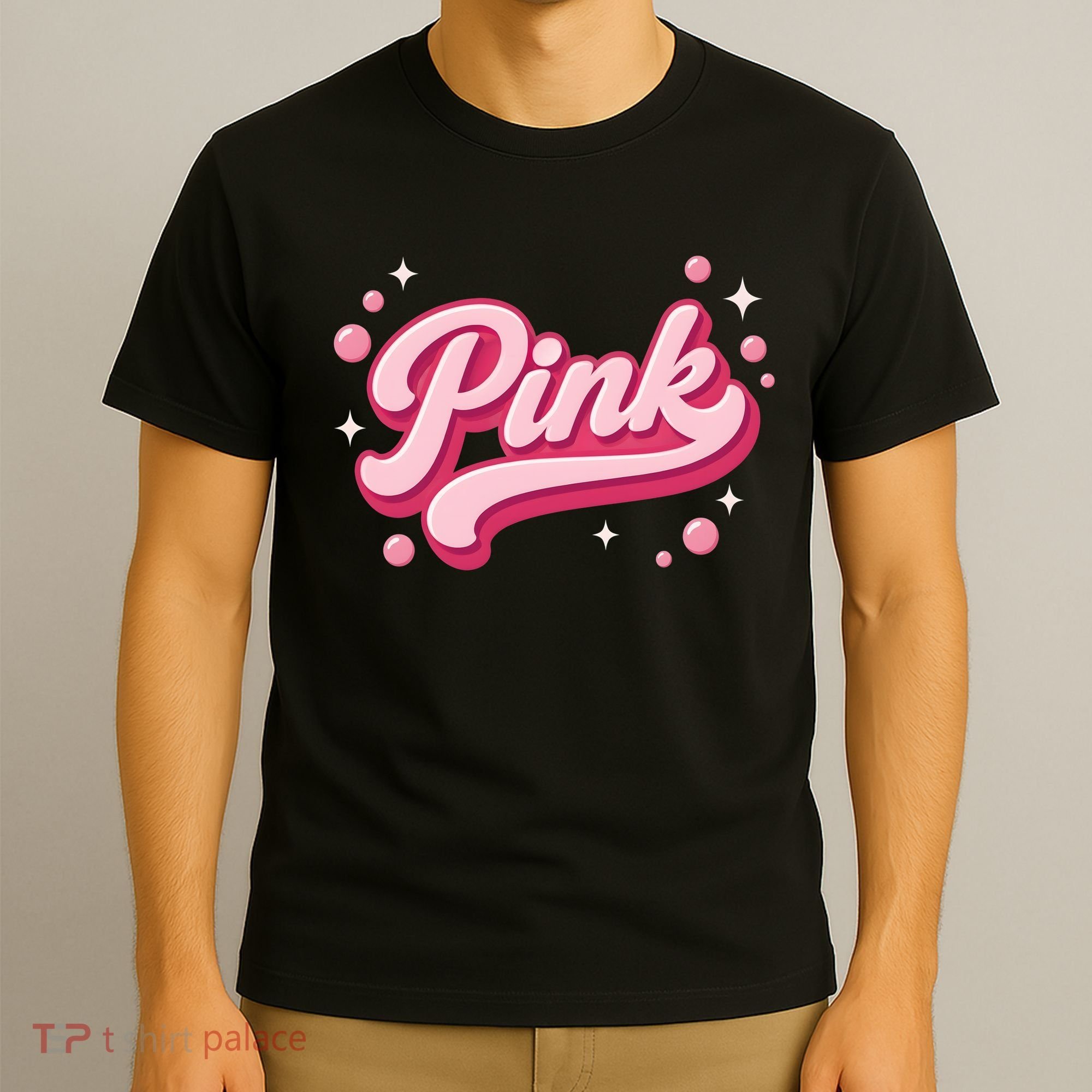 Cute Pink Bubble Logo T-Shirt