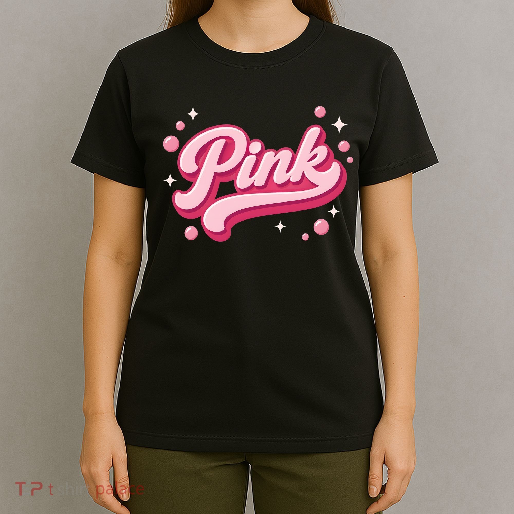 Cute Pink Bubble Logo T-Shirt