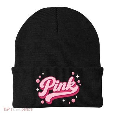 Cute Pink Bubble Logo Beanie