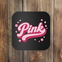 Cute Pink Bubble Logo Coaster thumb 0