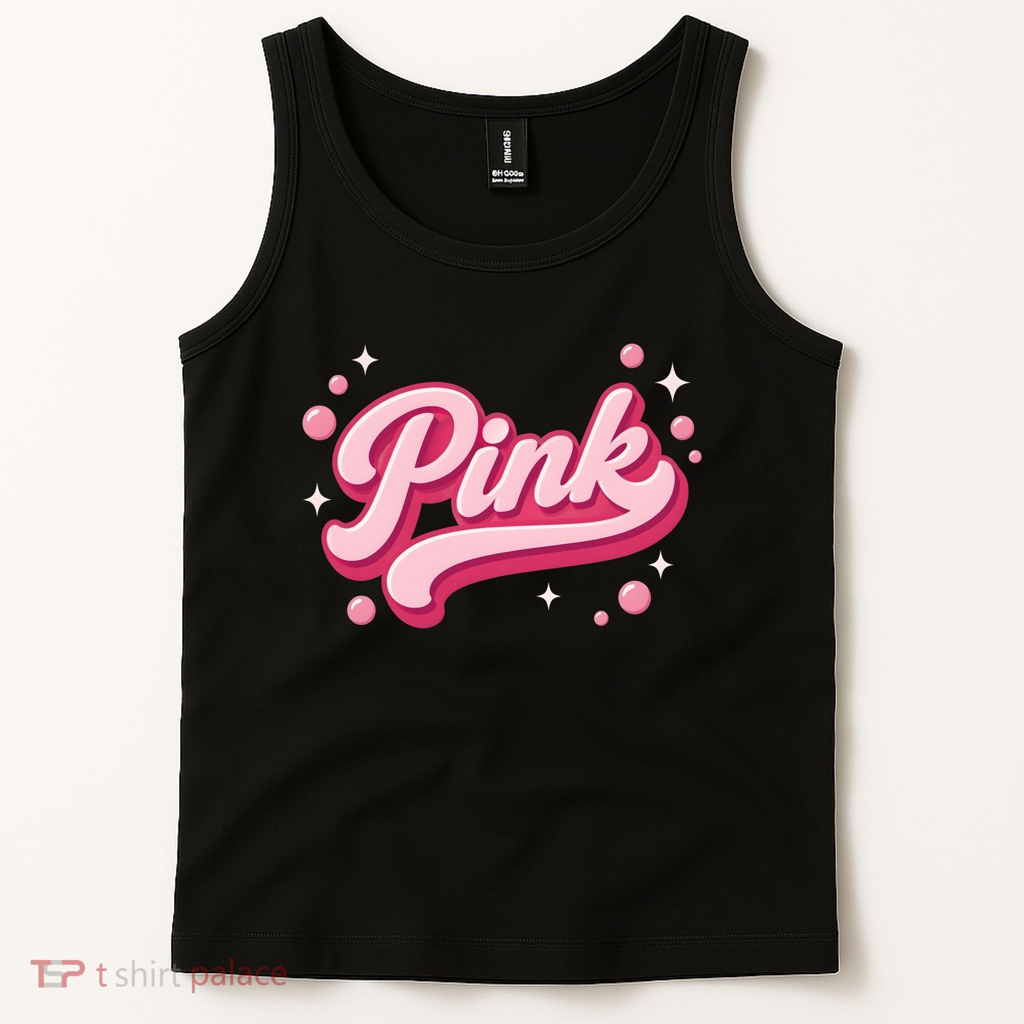 Cute Pink Bubble Logo Tank Top