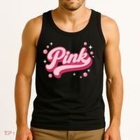 Cute Pink Bubble Logo Tank Top thumb 3