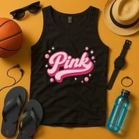 Cute Pink Bubble Logo Tank Top thumb 4