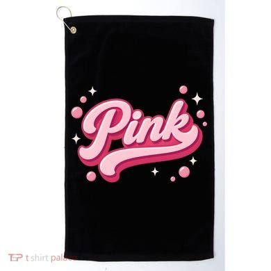 Cute Pink Bubble Logo Golf Towel