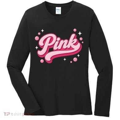 Cute Pink Bubble Logo Women's Long Sleeve Shirt