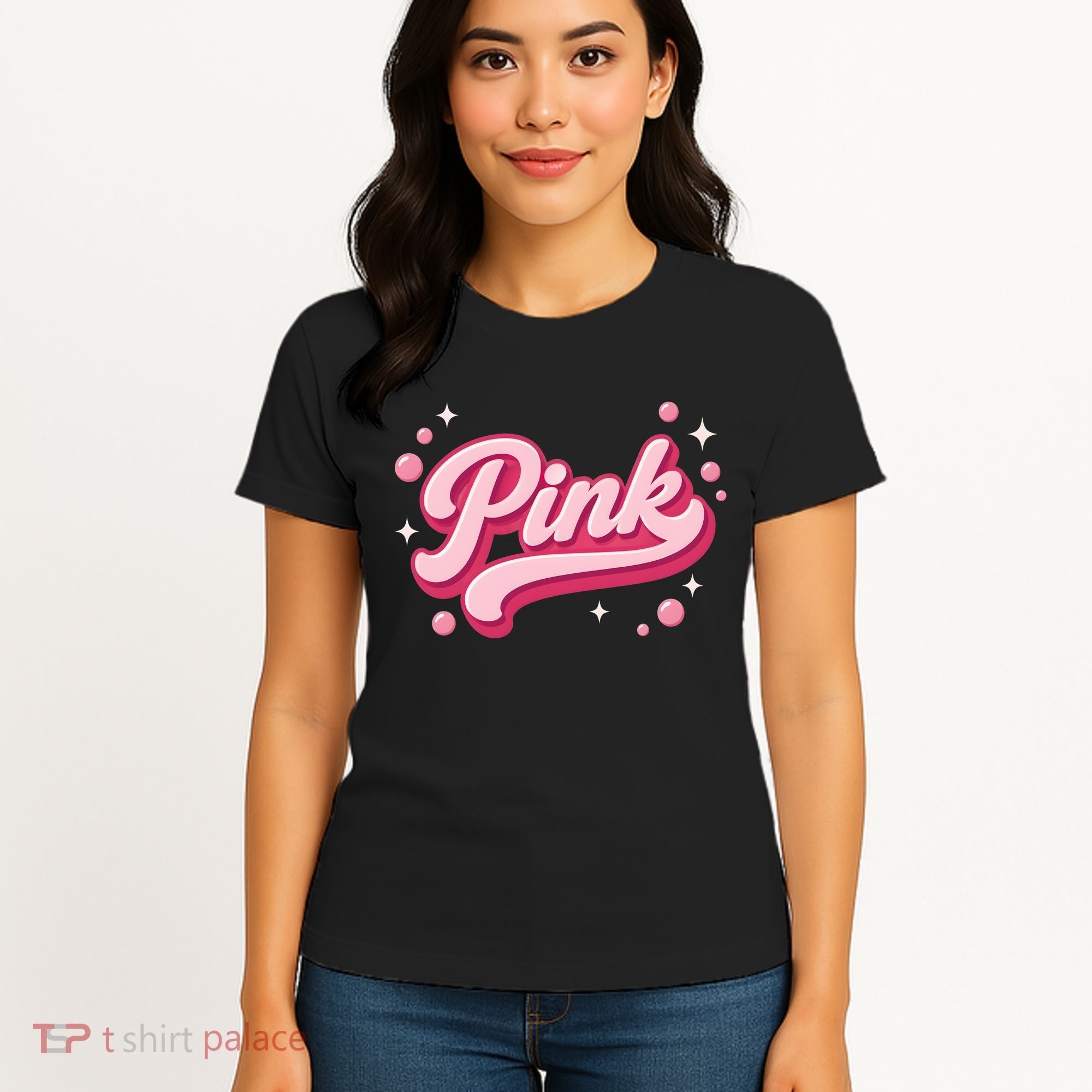 Cute Pink Bubble Logo Women's T-Shirt