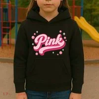 Cute Pink Bubble Logo Kids Hoodie thumb 3