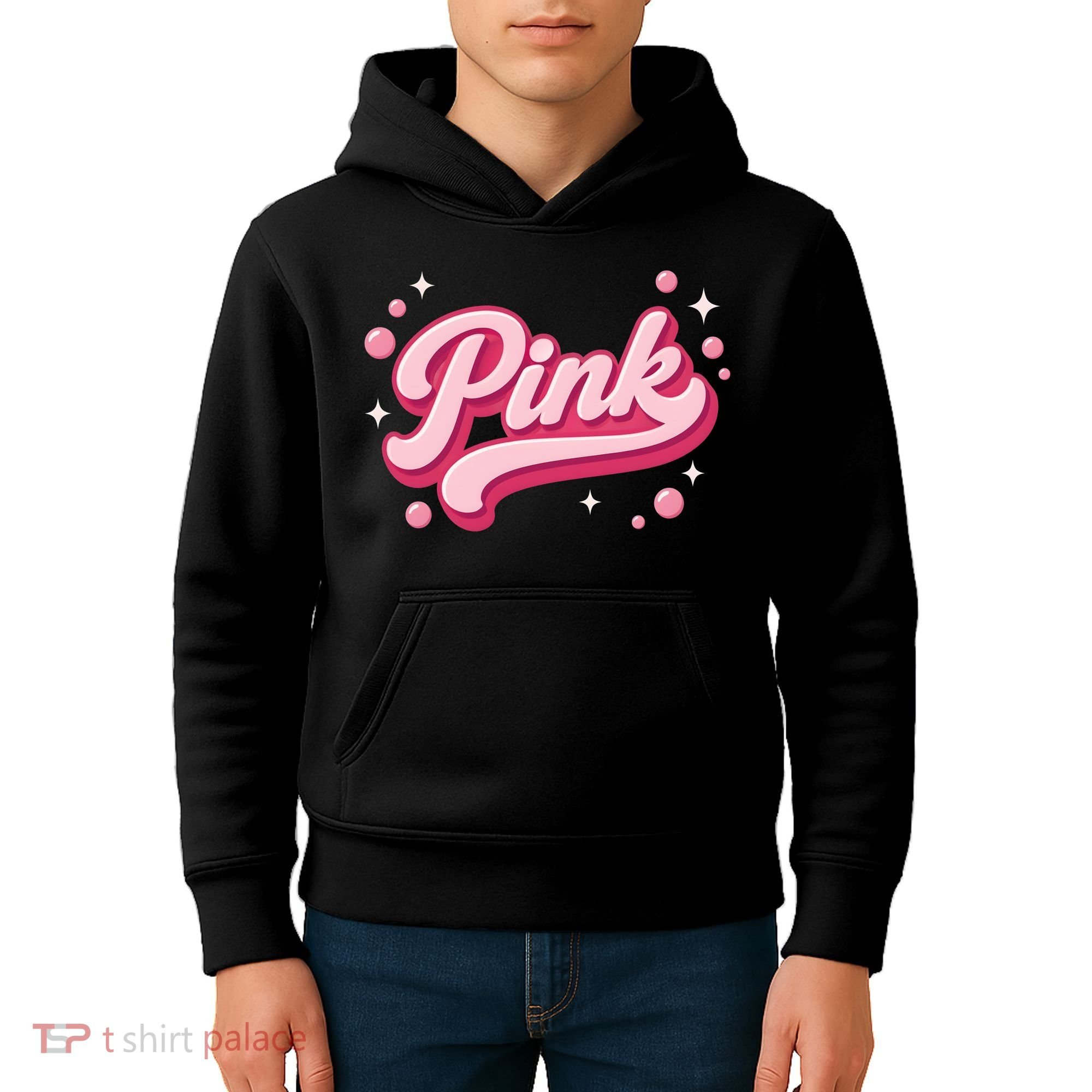 Cute Pink Bubble Logo Kids Hoodie