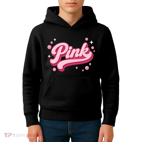 Cute Pink Bubble Logo Kids Hoodie