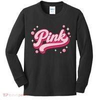 Cute Pink Bubble Logo Kids Long Sleeve Shirt thumb 0