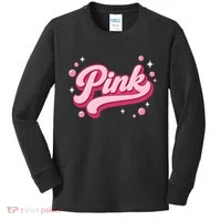 Cute Pink Bubble Logo Kids Long Sleeve Shirt thumb 0