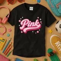 Cute Pink Bubble Logo Kids T-Shirt thumb 3