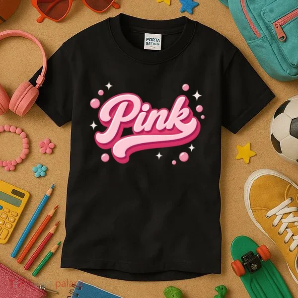 Cute Pink Bubble Logo Kids T-Shirt