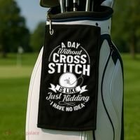 Counted Pattern Beginner Alphabet Needle Golf Towel thumb 2